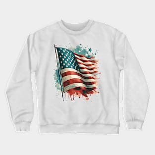 Retro Grunge American Flag Lover Gifts T-Shirt Crewneck Sweatshirt